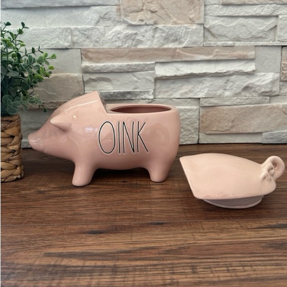 NEW Rae Dunn Oink Pig Canister ~ Pink - Picture 2 of 9